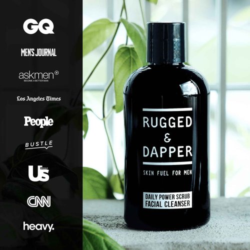 RUGGED & DAPPER - Daily Mens Face Wash + Scrub - 5 Month Supply - Deep Exfoliating Cleanser - Prevents Breakouts - Acne Face Wash Men's - USA Made with Natural Ingredients