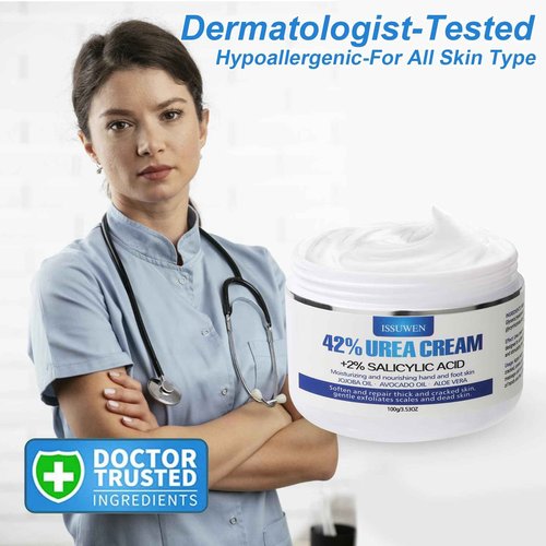 7.06OZ / 2 Pack Urea Cream 42% Plus Salicylic Acid 2%, Urea Foot Cream for Foot Care Cracked Heel Treatment Knees Elbows Hands Repair Treatment, Feet Moisturizer Corn Callus Dead Skin Deep Moisturizes