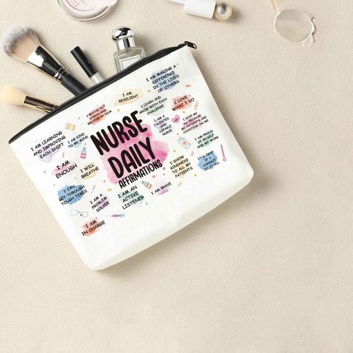 2 PCS Nurse Makeup Bag for Women - RN Appreciation Gift for Nursing, Medical Assistant Graduation, Retirement - Travel Toiletry Cosmetic Bag
