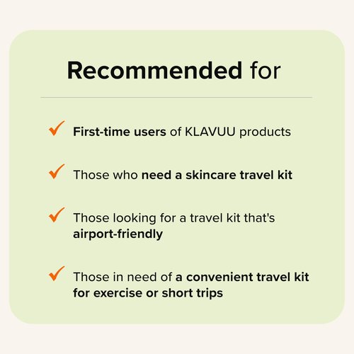 KLAVUU TRAVEL KIT – 4-Step Korean Skincare Set with Collagen Ampoule, Cream, Cleansing Pads & Foam | Travel Size Gift Set | Vegan | Mini K-Beauty Trial Kit