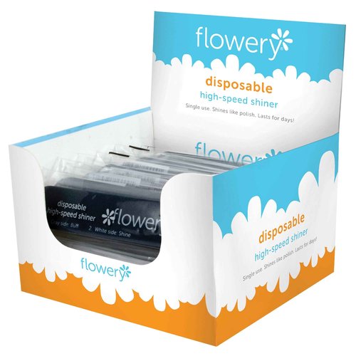 Flowery Disposable High Speed Shiner Display, Nail Polishing Buffer, Prep, Shape and Smooth Nails