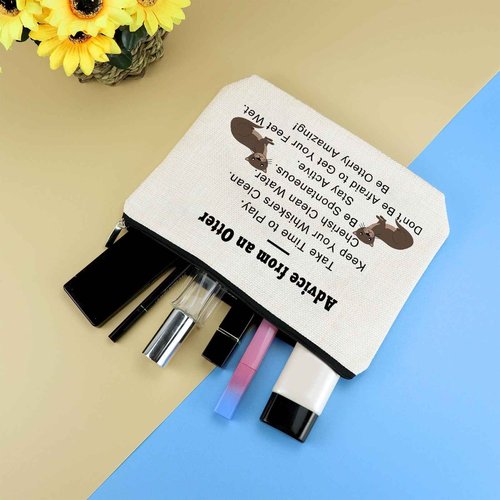Otter Lover Gift Makeup Bag Sea Otter Gifts Inspiration Gifts for Best Friend Friendship Gift Cosmetic Bag Animal Lover Gift Birthday Christmas Graduation Gifts for Girls Women Travel Toiletry Pouch