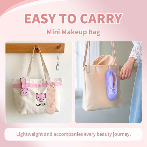 WKLOUYHE Ballet Shoe Makeup Bag Ballet Slipper Pouch Mini Makeup Bag Dancers Gifts Dance Bag for Girls (Purple)