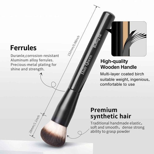 25 pcs Makeup Brush Set Holder Black Professional Kabuki Powder Concealers Eye shadows Blush Eyeliner Eyebrow Contour Eye blending Brushes (25pcs brush with box)