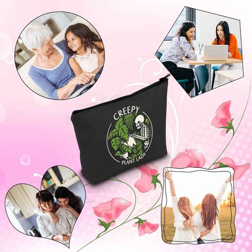 TSOTMO Housewarming Gifts for Plant Lover Creepy Plant Lady Spooky Plant Themed Zipper Pouch Makeup Bag (CREEPY PLANT LADY)