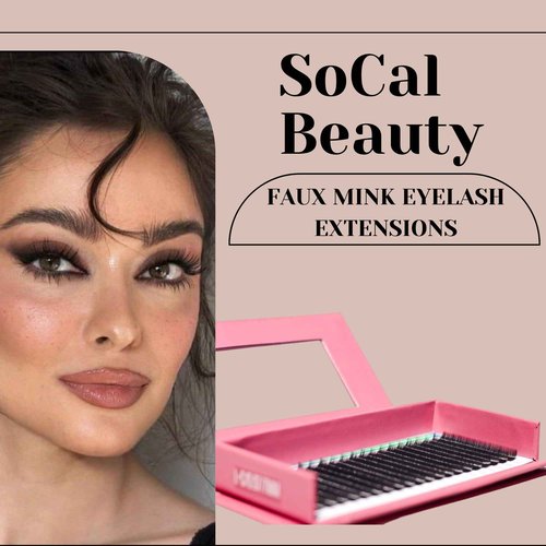 B Curl Mixed Lash Trays by SoCal Beauty - Faux Mink Eyelash Extensions, 20 Rows per Tray, Color-Coded, Aluminum Backing & Window View - Salon Quality Lashes