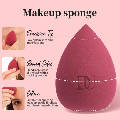 DUcare Makeup Brushes Set 17 Pcs with Brush Cleaning Mat and Makeup Sponge Professional Face Powder Eye Shadow Powder Liquid Cream Kit Gift Box