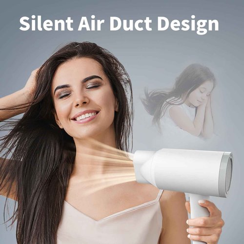 ANNE BETTY Hair Dryer with Diffuser for Curly Hair, 1800W Ionic Blow Dryer for Women & Men, Fast-Drying, Lightweight, Low Noise, Hair Care Styling Tool for Home, Travel