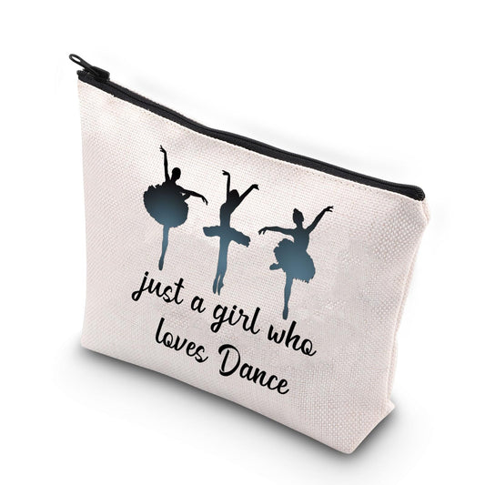 VAMSII Dancer Makeup Bag just a Girl who Loves Dance Dance Cosmetic Bag Ballet Gifts Dance Lover Gifts Ballerina Gifts (love dance)