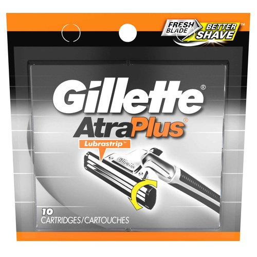 Gillette AltraPlus Mens Razor Blade Refills, 10 Count, Lubra-Soft Strip for Smoothness and Comfort