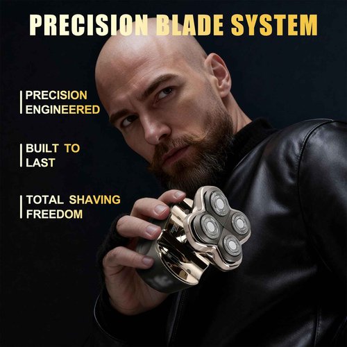 Razor Replacement Blades - Forte PRO 4 Head Compatible with Skull Shaver Pitbull Pro - for Pitbull Silver Gold PRO SX5 & Palm MX5 & Butterfly Kiss Pro - Bald Men Electric Shavers Accessories