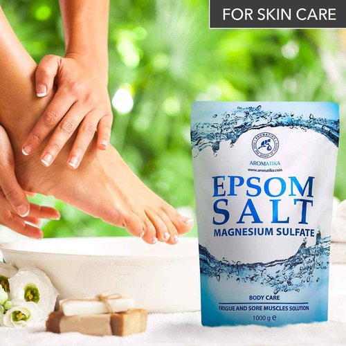 Epsom Salt Bath 1kg (35 oz) – 100% Pure Magnesium Sulphate – Relaxing & Detoxifying – Body Care & Better Sleep (Pack of 2)