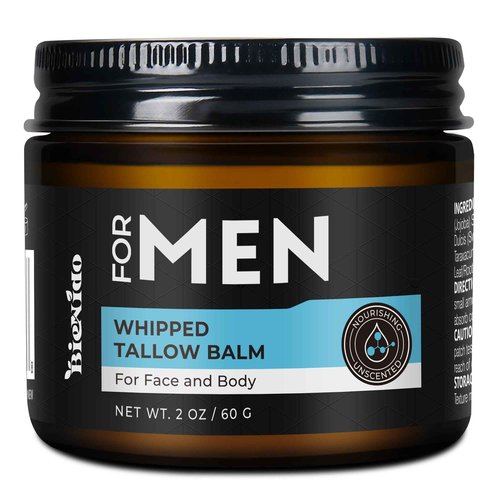 BieNido Beef Tallow for Skin Men – Whipped Beef Tallow and Honey Balm for Men with Raw Honey & Jojoba Oil for Sensitive and Dry Skin