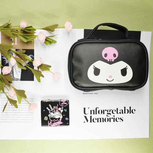 Holymid Travel Cosmetic Bag, Large Capacity Cartoon Cosmetic Pouch Makeup Bag with Zipper, PU Travel Toiletry Bag Makeup Accessories Organizer, Storage Bags Makeup Pouch for Women Girls