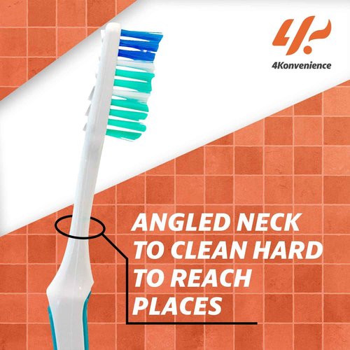 4K Logistics Reach Advanced Design Adult Toothbrush with Soft bristles (3 Pack of 7 Count Each) | Effectiveness, Softness & Cleaning | Hygiene Routine | 21 Count Total