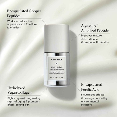 Naturium Multi-Peptide Advanced Serum, Firming & Smoothing Face Serum for Fine Lines & Wrinkles with Advanced Multi-Peptide Blend, 1 oz