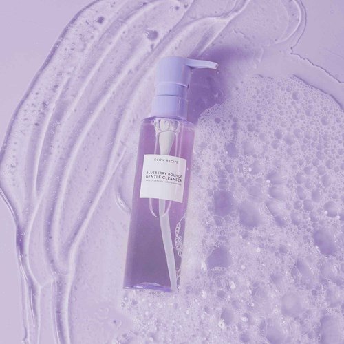 Glow Recipe Blueberry Bounce Exfoliating Face Wash - Foaming Facial Cleanser, Makeup Remover & Clarifying Mask - Hydrating Hyaluronic Acid & Gentle AHA for Sensitive Skin - Korean Skincare, 160ml