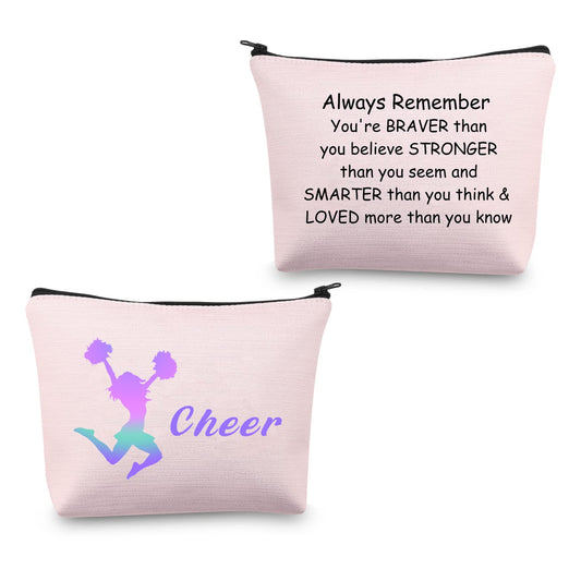 CMNIM Cheer Gifts Cosmetic Bag Cheerleading Gifts Cheerleaders Makeup Bags Cheer Lover Gifts (Love Cheer Makeup Bag)