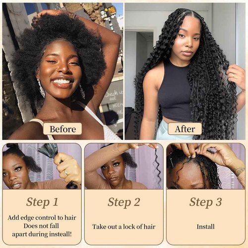 Human Braiding Hair for Boho Knotless Braids 2 Bundle 14 Inches 80g Deep Wave Bulk Human Hair for Braiding Hair Wet and Wavy 10A Brazilian Virgin Human Hair Balayage Black to Brown 1BP30