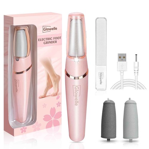 Glowelle Electric Foot Callus Remover, Electric Callus Remover for Foot, Rechargeable Portable Pedicure Tool Kit, Smooth Foot File Tools for Dead Hard Cracked Dry Skin, Foot Care for Women,Men Gift