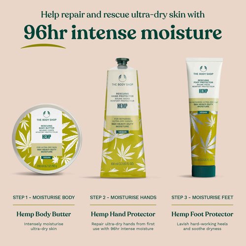 The Body Shop Hemp Foot Protector – Protecting & Hydrating Care for Ultra Dry Feet – 3.5 oz