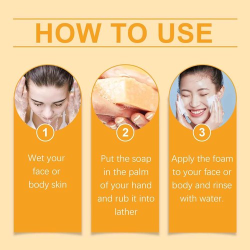 Lemon Turmeric Kojic Soap, Turmeric and Kojic Soap Bar, Jabon De Curcuma, Honey Glow Skin Soap for Face and Body, Deep Cleansing Moisturizing