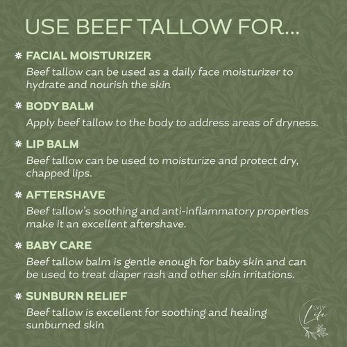 LVLY Life Whipped Beef Tallow Face Moisturizer - Grass Fed Grass Finished Beef- All Organic Ingredients - Natural, Hydrating Balm for Face + Body - Nourish and Soothe Sensitive Skin, 2 oz