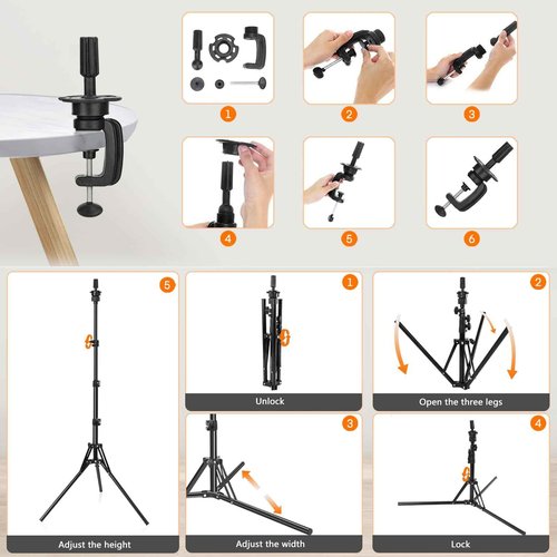 GHWMYD 22 Inch Canvas Wig Head Mannequin Head With 63in Tripod Stand, Manikin Canvas Head Set for Wigs Making Display Styling with Tripod Table Clamp Wig Caps Pins Set Hair Brush, Clips(Beige)