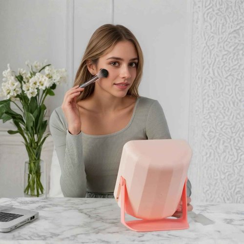 Non-Reversing Mirror with Authentic Image Reflection - Inverted Mirror for Clear, Accurate Makeup & Grooming, Desktop Vanity Essential