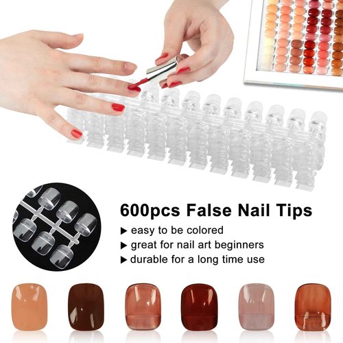 C12rtive 480 Nail Colors Book,Professional Nail Polish Chart Book with 600 Practice Tips & 1-500 Number Labels, Pre-Numbered Slots,Perfect for Salons and Home Use(Blue)