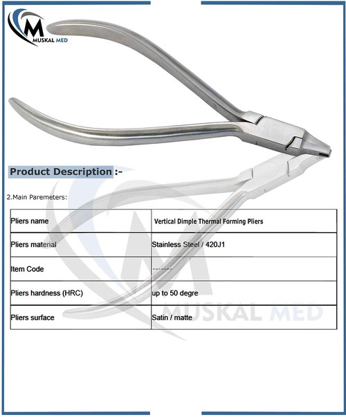 VISION TEK MED Orthodontic Dental Vertical Dimple Pliers Thermal Forming Retainer Clear Aligner Braces Plier