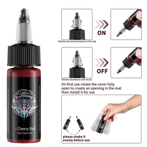Tuffking Tattoo Ink Set 1/2 oz Pigment Tatoo Ink Professional Tattoo Ink Color Set 14 Colors(14 Colors 15ml)