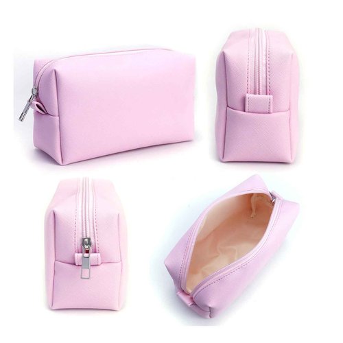 AGBIADD Travel Makeup Bags Set, 3-Piece Large Toiletry Organizer, Multi-Size Cosmetic Bags with Zipper (Pink)