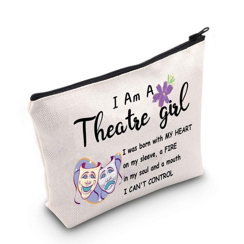 POFULL Theatre Girl Cosmetic Bag Drama's Gift Comedy Tragedy Makeup Bag for Actress Theater (Theatre girl bag)