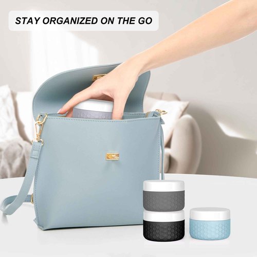 Travel Containers for Toiletries, Portable Size Containers, TSA Approved Travel Size Toiletries, Silicone Cream Jars, Leak-proof Skincare Essentials for Cream lotions (Dark Gray)
