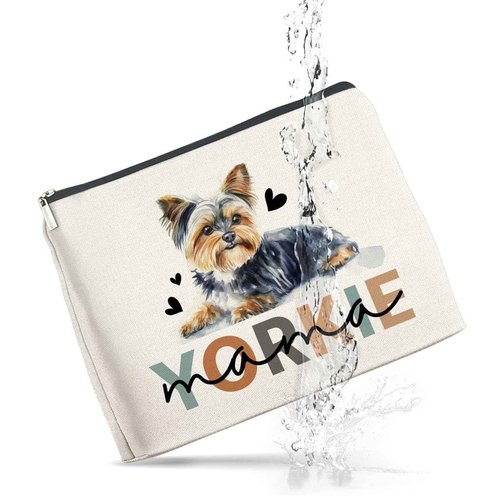 UPNEGE Yorkie Gifts Makeup Bag, Yorkie Mom Gifts Yorkie Owner Gifts Yorkie Mama Cosmetic Bag Zipper Makeup Pouch