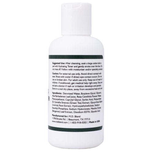 M.D. Blend Hydrating Facial Toner | Deep Rejuvenation | Rid Skin of Impurities, Dirt, Dead Cells | Revitalizes & Soothes for Silky Smooth, Fresh Feel | Convenient Spray Mist - 4oz