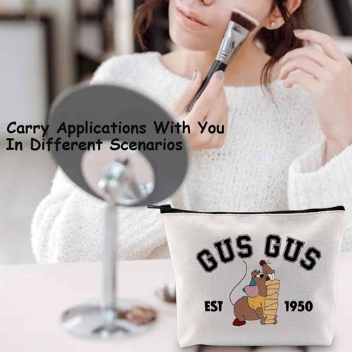 TSOTMO Cartoon Merchandise Fairy Tale Cosmetic Bag Fairy Princess Gift Mouse Gus Makeup Bag For Movie Fans (GUSGUS)