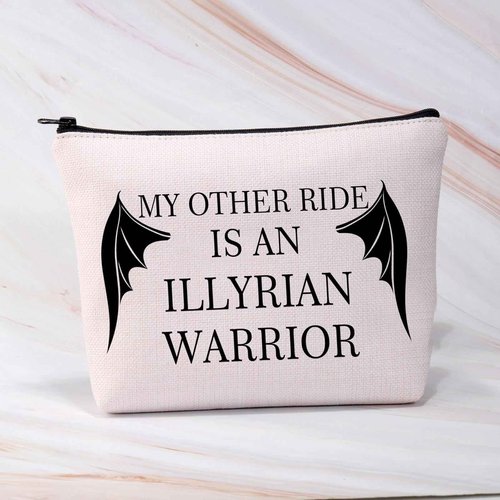 BDPWSS Bat Boys Gift Night Court Makeup Bag City of Starlight Night Court Gift Book Fan Gift My Other Ride is An Illy Warrior Gift (Illy Warrior)