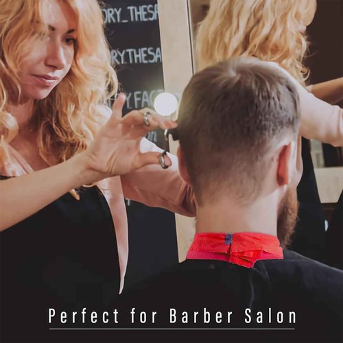 ooloveminso Barber Neck Strip 10 Rolls, Barber Accessories Barbershop Salon Supplies, Disposable Stretchy Neck Strip Hair Edge Paper for Haircuting Styling 1000 Strips (Red)