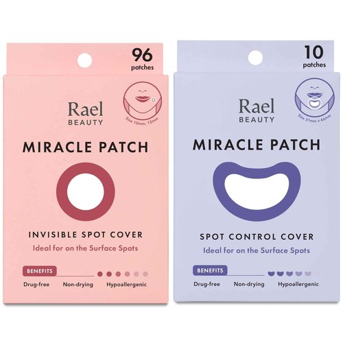 Rael Miracle Bundle - Invisible Spot Cover (96 Count) & Large Spot Control Cover (10 Count)