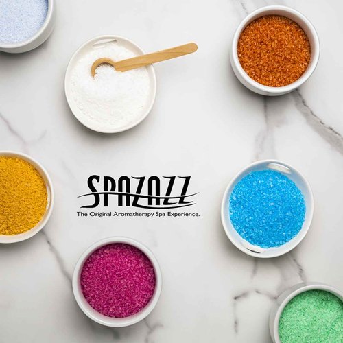 Hot Tub & Spa Bath Salt Aromatherapy Crystals - Spazazz Escape Collection 4 Oz 7-Pack Sampler & Hot Cold Towel - Lavender, Lime Coconut, Green Tea, Vanilla Jasmine, Kiwi Pear, Grapefruit, Pomegranate