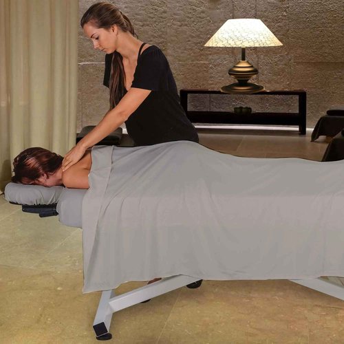 Pack of 10, Premium Microfiber Face Cradle Covers - Ultra Soft Fitted Massage Table Cradle Cover, Spa Table Headrest Protectors (Light Grey)