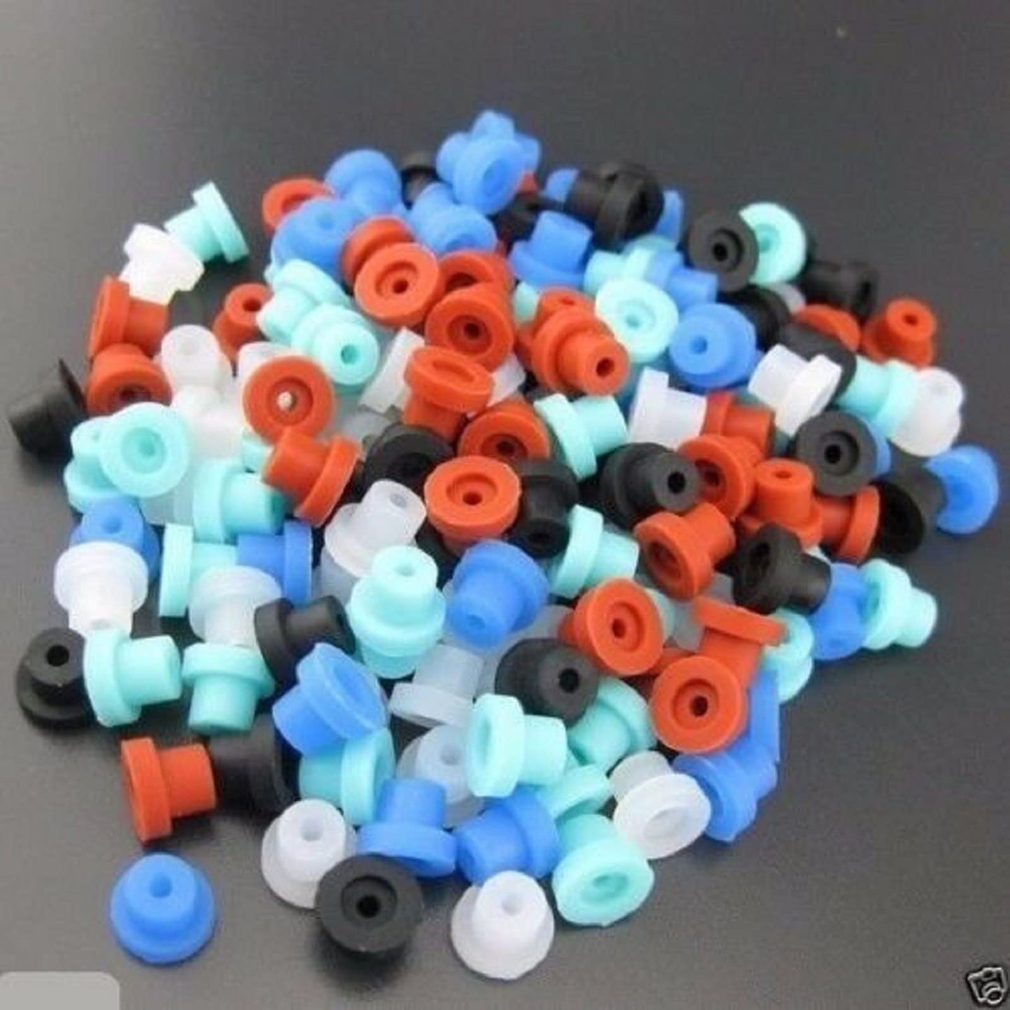 Multi Color 200PCS Silicone Half Grommets Top Hat Tattoo Needle Machine Supply