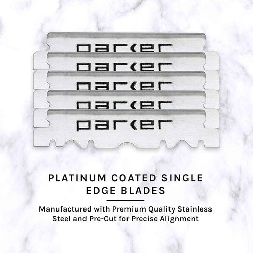 Parker SRW Professional Stainless Steel Barber Razor with 100 Premium Blades – Replaceable Blade Straight Razor for Precision Grooming, Men’s Shaving & Barbershop Use | Iconic Brand