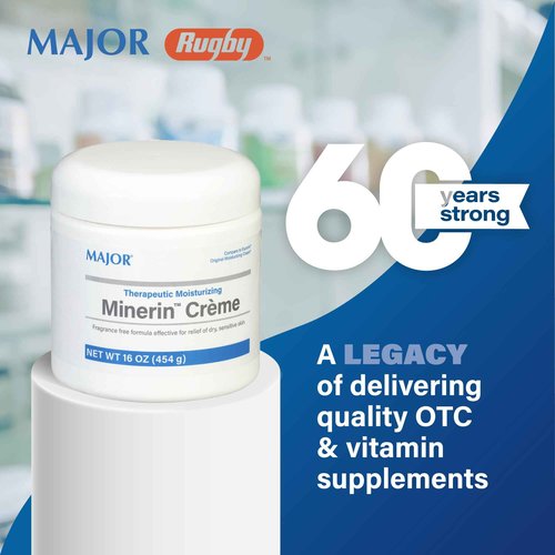 MAJOR Therapeutic Moisturizing Minerin Créme - Body Cream Moisturizer for Dry Skin - Fragrance-Free - 16 Oz. (5 Pack)