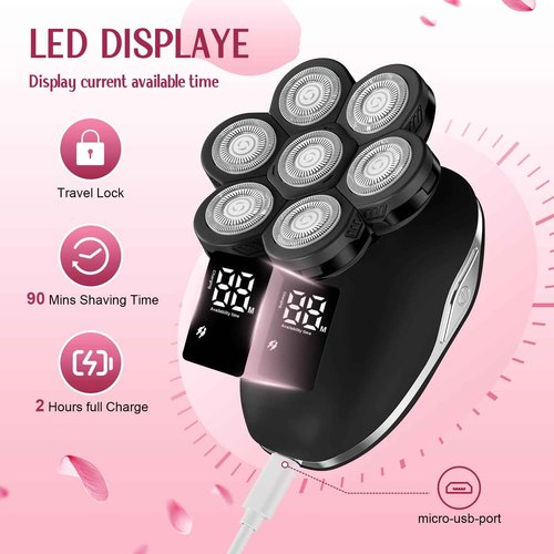 Electric Razors for Women,7D Gifts for Women,Cordless Electric Shaver with Detachable Head Wet/Dry Facial Hair Remover for Legs Painless Water Resistant (Black)