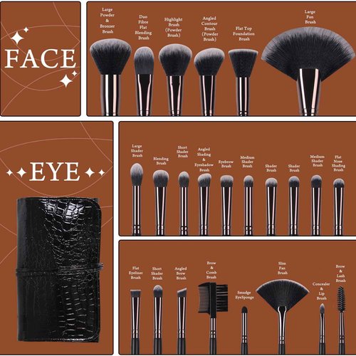 Real Perfection Makeup Brushes 40 pcs with 1 Eyebrow Razor