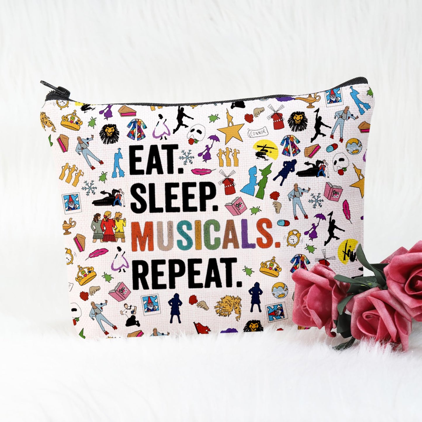 POFULL Broadway Acting Gift Musical Theatre Gift (Eat Sleep Musicals Cosmetic Bag)