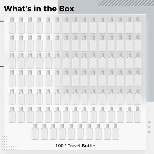 100 Pieces 1 oz Plastic Bottles Clear Travel Bottles with Flip Cap Portable Empty Hand Sanitizer Bottles, Refillable Containers for Travel Business Trip for Shower Gel, Face Creams, Body Lotions